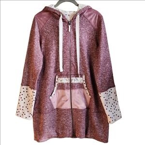 EVY'S TREE THE ROSIE EXTENDED LENGTH DETAILS GALOR HOODIE JACKET LARGE LIKE NEW!
